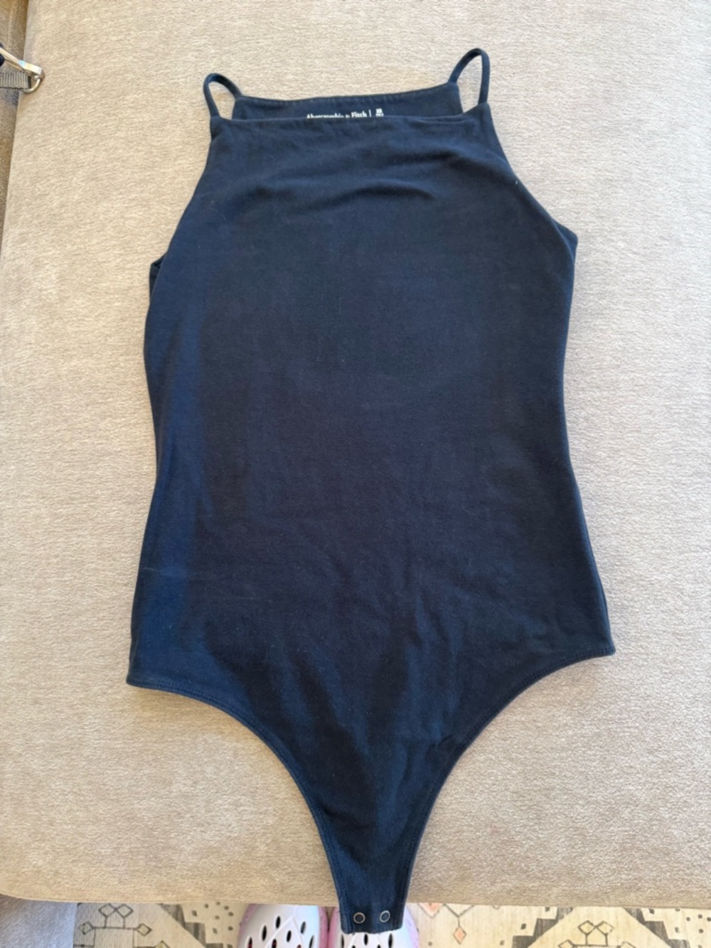 Abercrombie & Fitch Black One-Piece Bodysuit with Thin Straps